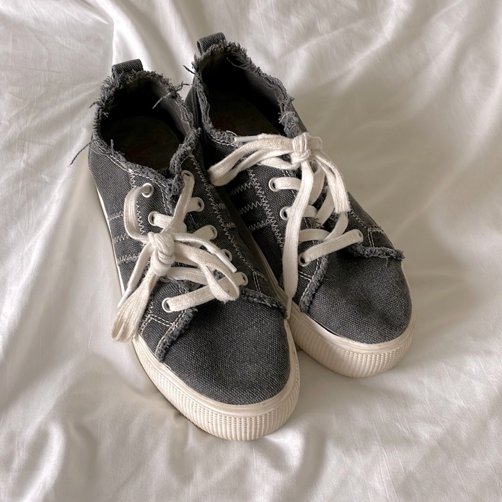 Grey platform shoes